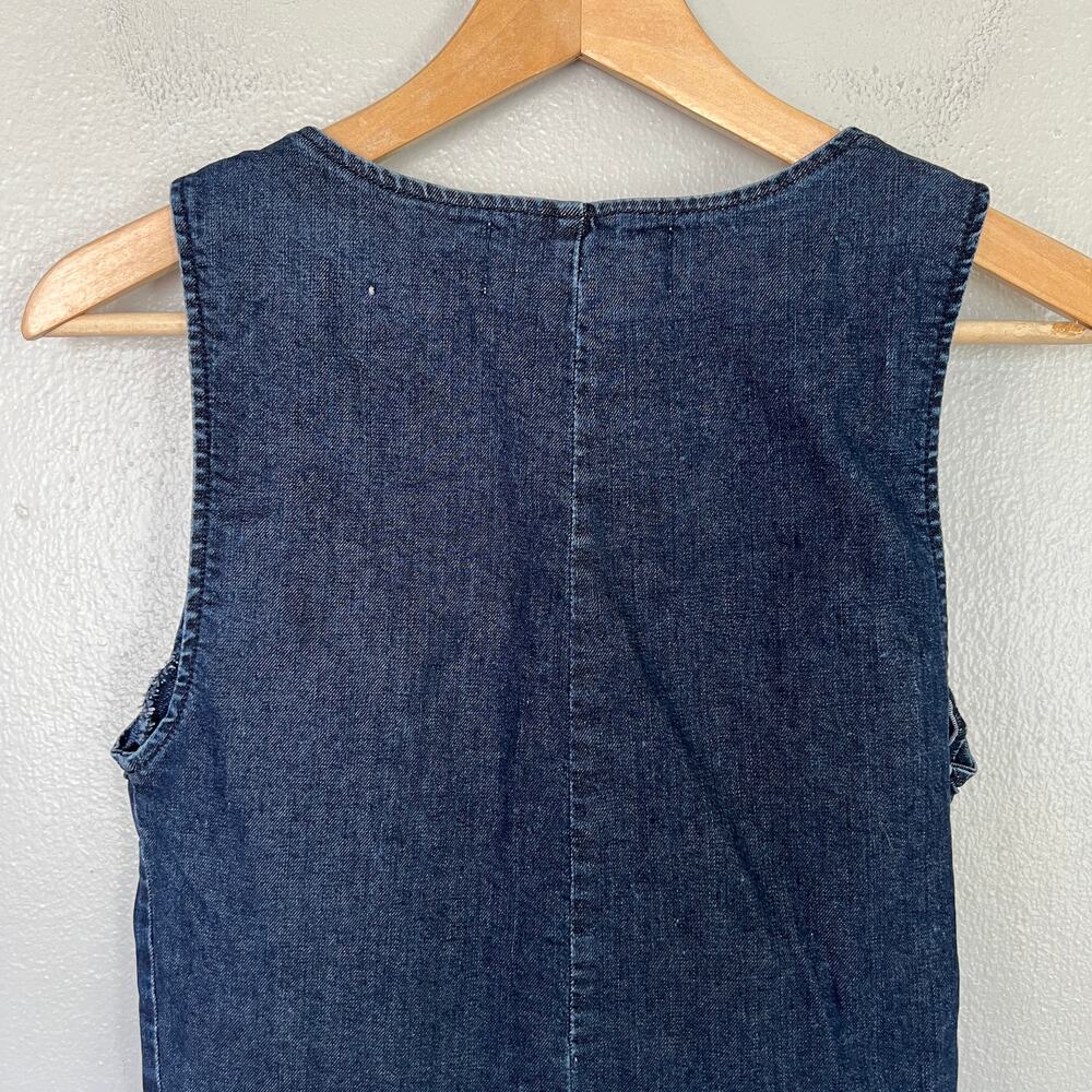 REFORMATION Lars Sleeveless Denim Mini dress Blue Button Front Women's Size 4 - Picture 6 of 11